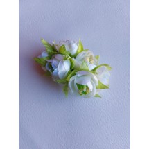 Цветы из ткани 3-3,5 см в пучках (6 шт) цв. белый, цена за пучок